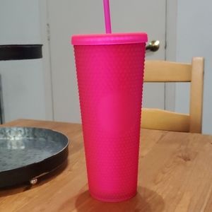 Starbucks Hot Pink studded cold cup